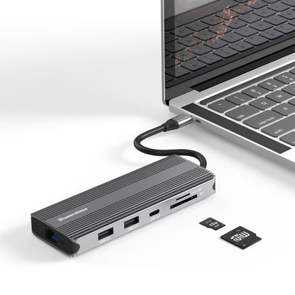 10-in-1 Dual HDMI 8K+4K Blueendless Multifunctional Type-C HD Gigabit Network Docking Station - USB HUB by Blueendless | Online Shopping UK | buy2fix