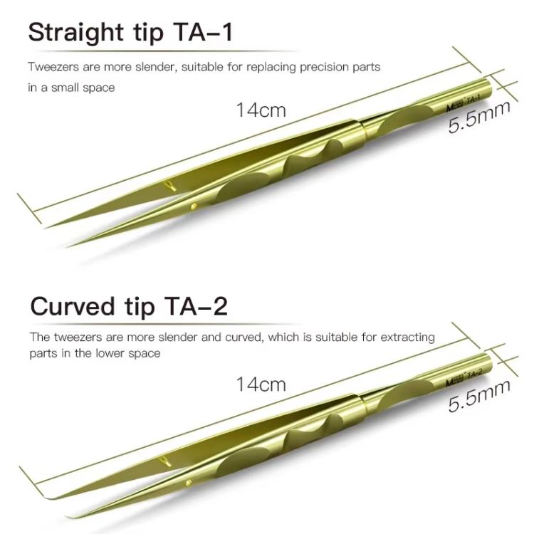 MaAnt Titanium Tweezers Antistatic Small Clip Bird Nest Hair Picking Pink Prick Clip Repair Tool(Straight) - Tweezers by MaAnt | Online Shopping UK | buy2fix