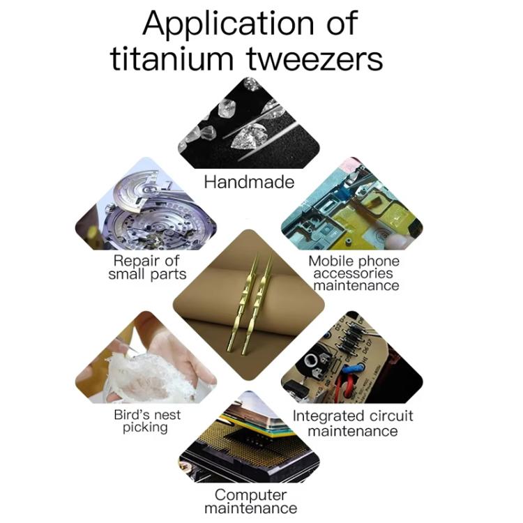 MaAnt Titanium Tweezers Antistatic Small Clip Bird Nest Hair Picking Pink Prick Clip Repair Tool(Straight) - Tweezers by MaAnt | Online Shopping UK | buy2fix