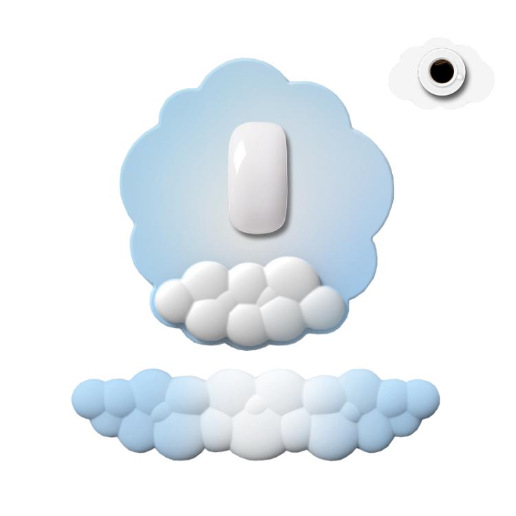 3pcs / Set Cloudy Gradient Memory Foam Silicone Wrist And Keyboard Mouse Pad, Style: Model 5 - Mouse Pads by buy2fix | Online Shopping UK | buy2fix