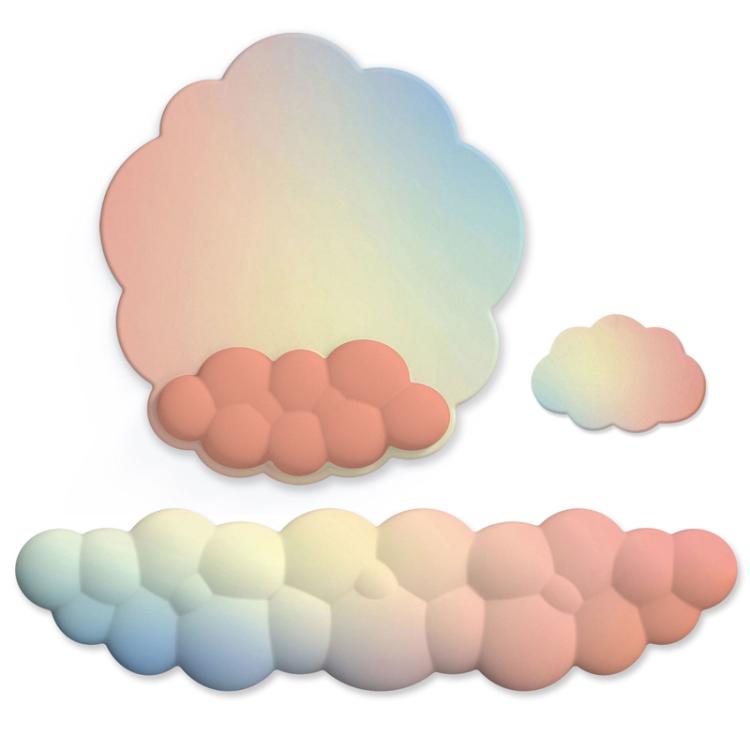 3pcs / Set Cloudy Gradient Memory Foam Silicone Wrist And Keyboard Mouse Pad, Style: Model 10 - Mouse Pads by buy2fix | Online Shopping UK | buy2fix