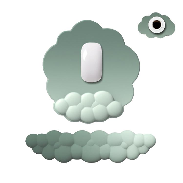 3pcs / Set Cloudy Gradient Memory Foam Silicone Wrist And Keyboard Mouse Pad, Style: Green - Mouse Pads by buy2fix | Online Shopping UK | buy2fix