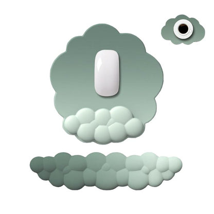 3pcs / Set Cloudy Gradient Memory Foam Silicone Wrist And Keyboard Mouse Pad, Style: Green - Mouse Pads by buy2fix | Online Shopping UK | buy2fix