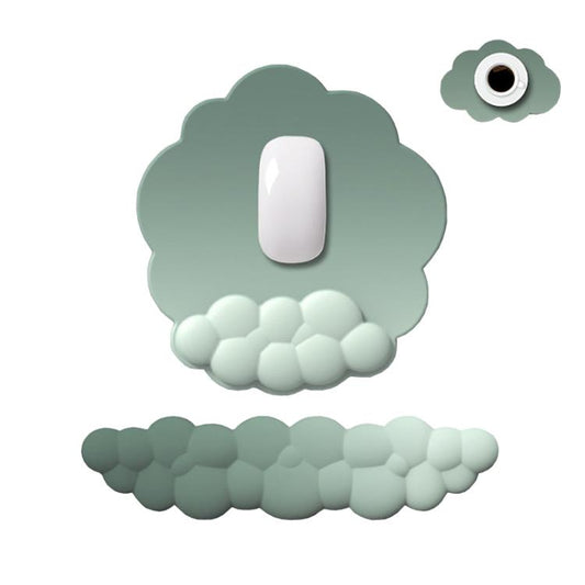 3pcs / Set Cloudy Gradient Memory Foam Silicone Wrist And Keyboard Mouse Pad, Style: Green - Mouse Pads by buy2fix | Online Shopping UK | buy2fix