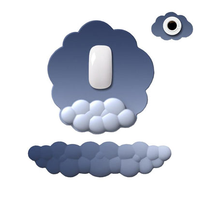 3pcs / Set Cloudy Gradient Memory Foam Silicone Wrist And Keyboard Mouse Pad, Style: Navy Blue+Gray - Mouse Pads by buy2fix | Online Shopping UK | buy2fix