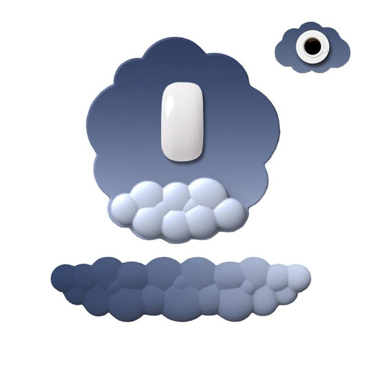 3pcs / Set Cloudy Gradient Memory Foam Silicone Wrist And Keyboard Mouse Pad, Style: Navy Blue+Gray - Mouse Pads by buy2fix | Online Shopping UK | buy2fix