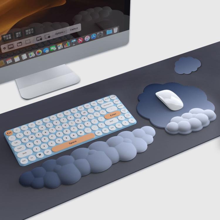 3pcs / Set Cloudy Gradient Memory Foam Silicone Wrist And Keyboard Mouse Pad, Style: Blue+Gray - Mouse Pads by buy2fix | Online Shopping UK | buy2fix
