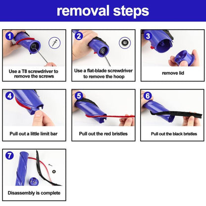 1set 674 Thin Rolling Brush Plush Strips For Dyson Vacuum Cleaner V7 / V8 / V10 / V11 Direct Drive Brush Head - For Dyson Accessories by buy2fix | Online Shopping UK | buy2fix