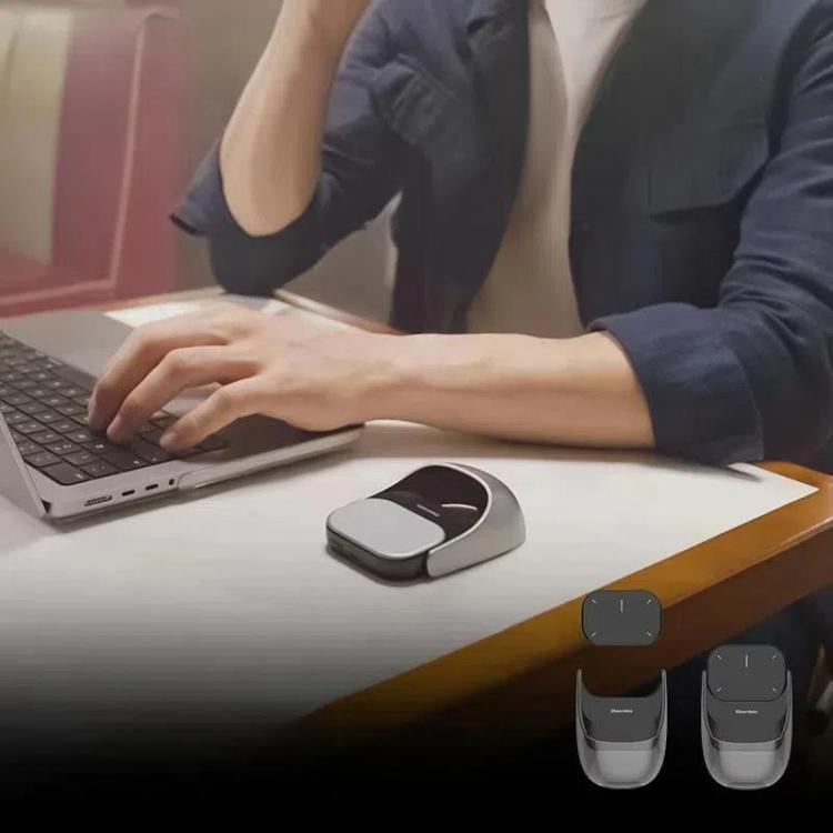 Cheerdots 2 Smart Magnetic Split Air Mouse Wireless Charging Bluetooth Dual Mode Mouse, Color: Black Basic - Wireless Mice by Cheerdots | Online Shopping UK | buy2fix