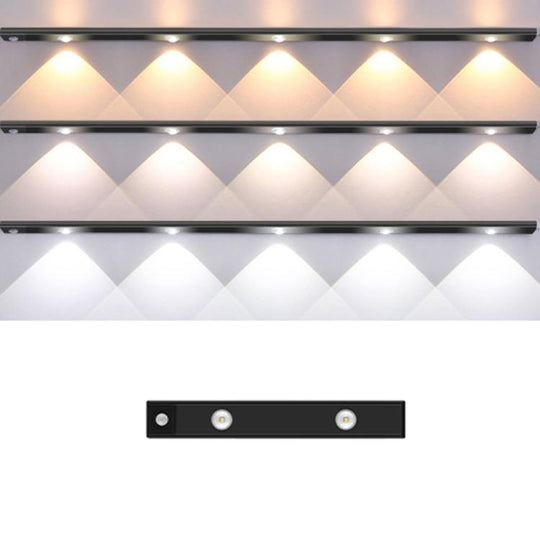 20cm Rechargeable Motion Sensor Light Bar Cabinet Wardrobe Lamp With Remote Control(Black)