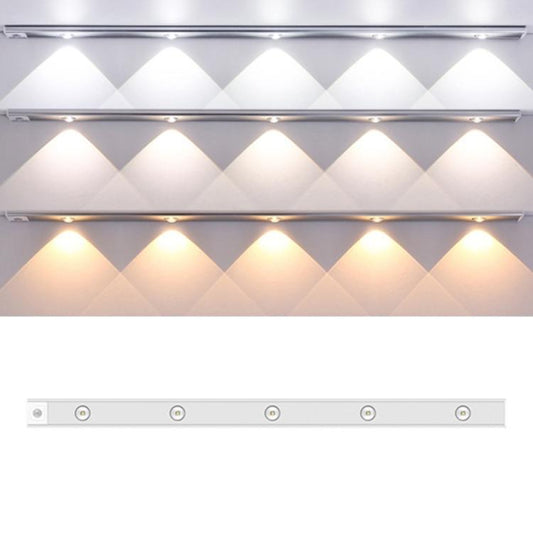 80cm Rechargeable Motion Sensor Light Bar Cabinet Wardrobe Lamp With Remote Control(Silver) - Sensor LED Lights by buy2fix | Online Shopping UK | buy2fix