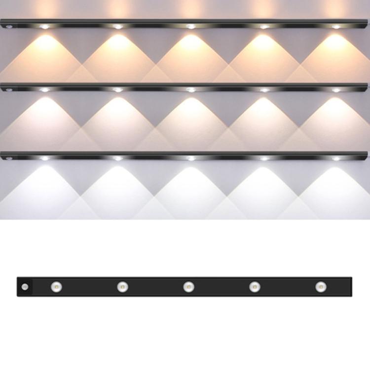 80cm Rechargeable Motion Sensor Light Bar Cabinet Wardrobe Lamp With Remote Control(Black) - Sensor LED Lights by buy2fix | Online Shopping UK | buy2fix