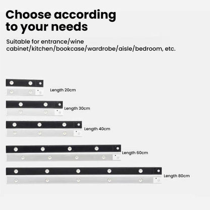 20cm Rechargeable Motion Sensor Light Bar Cabinet Wardrobe Lamp With Remote Control(Black) - Sensor LED Lights by buy2fix | Online Shopping UK | buy2fix