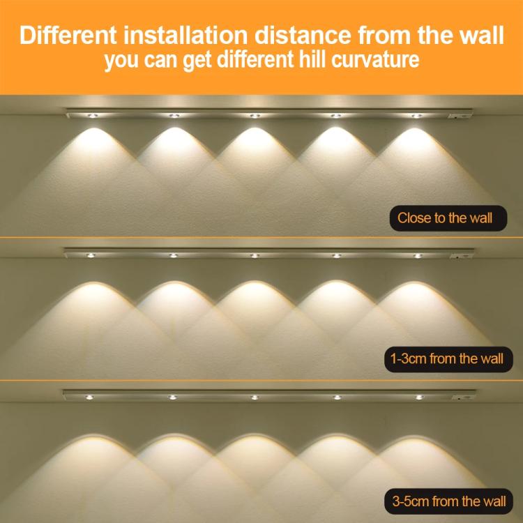 40cm Rechargeable Motion Sensor Light Bar Cabinet Wardrobe Lamp With Remote Control(Black) - Sensor LED Lights by buy2fix | Online Shopping UK | buy2fix