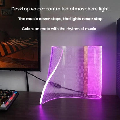LED Light Guide Acrylic Ambient Desk Lamp Gaming Room Bedroom USB Pickups Rhythmic RGB Novelty Lamps(Music Rhythm Model) - Novelty Lighting by buy2fix | Online Shopping UK | buy2fix