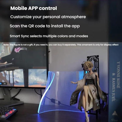 LED Light Guide Acrylic Ambient Desk Lamp Gaming Room Bedroom USB Pickups Rhythmic RGB Novelty Lamps(Music Rhythm Model) - Novelty Lighting by buy2fix | Online Shopping UK | buy2fix