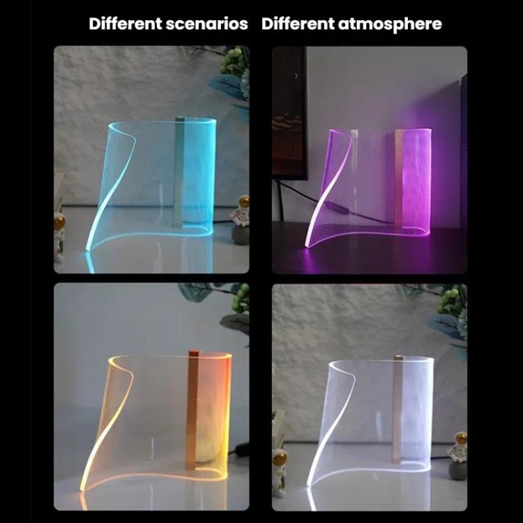 LED Light Guide Acrylic Ambient Desk Lamp Gaming Room Bedroom USB Pickups Rhythmic RGB Novelty Lamps(Music Rhythm Model) - Novelty Lighting by buy2fix | Online Shopping UK | buy2fix