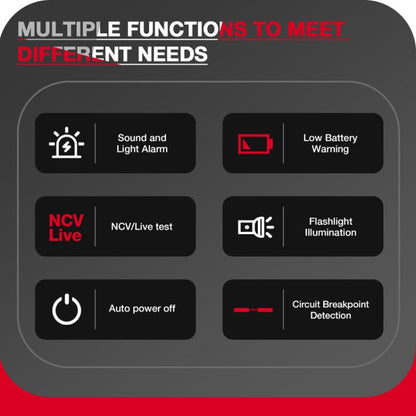 HABOTEST HT85 Non-Contact Electricity Tester AC Voltage Detector(Black Red) - Current & Voltage Tester by HABOTEST | Online Shopping UK | buy2fix