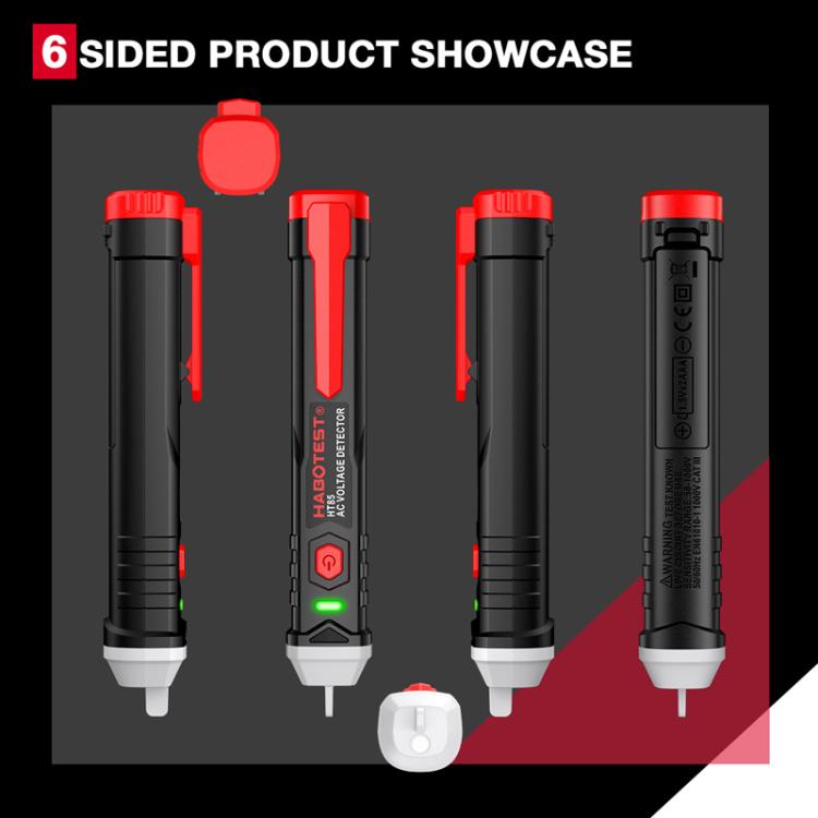 HABOTEST HT85 Non-Contact Electricity Tester AC Voltage Detector(Black Red) - Current & Voltage Tester by HABOTEST | Online Shopping UK | buy2fix