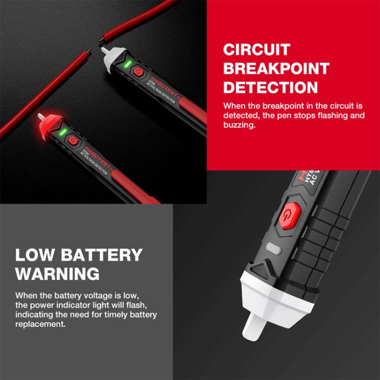HABOTEST HT85 Non-Contact Electricity Tester AC Voltage Detector(Black Red) - Current & Voltage Tester by HABOTEST | Online Shopping UK | buy2fix