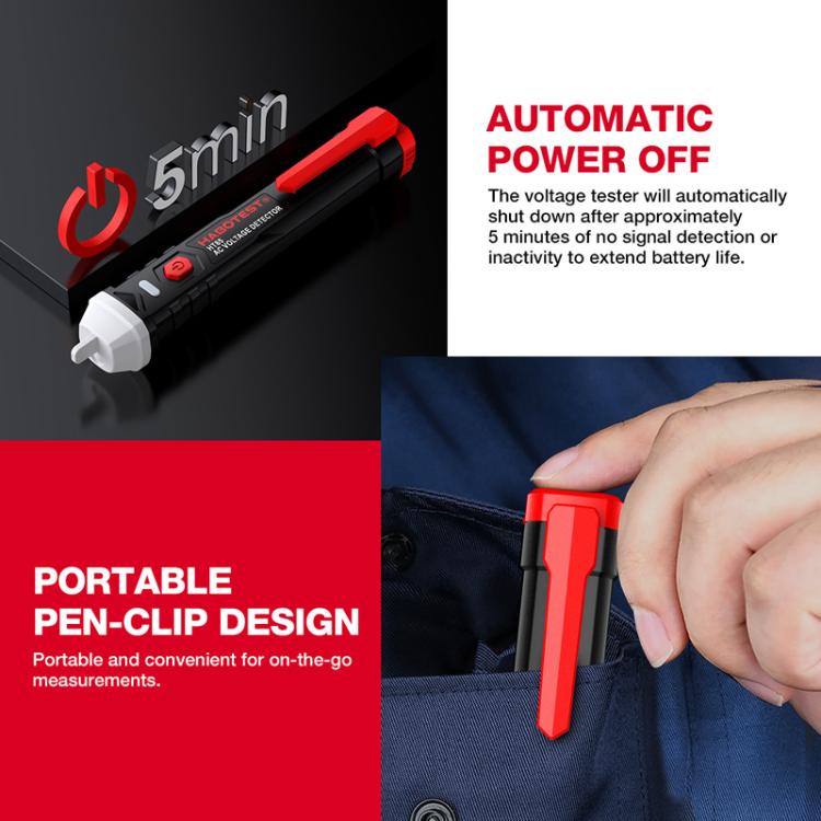 HABOTEST HT85 Non-Contact Electricity Tester AC Voltage Detector(Black Red) - Current & Voltage Tester by HABOTEST | Online Shopping UK | buy2fix