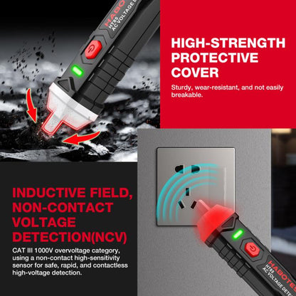 HABOTEST HT85 Non-Contact Electricity Tester AC Voltage Detector(Black Red) - Current & Voltage Tester by HABOTEST | Online Shopping UK | buy2fix