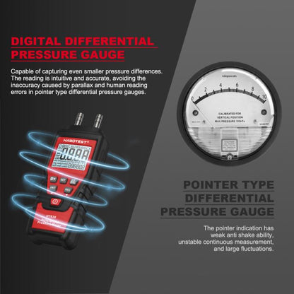 HABOTEST HT636 Highly Precision Differential Pressure Gauge Digital Micropressure Tester - Current & Voltage Tester by HABOTEST | Online Shopping UK | buy2fix