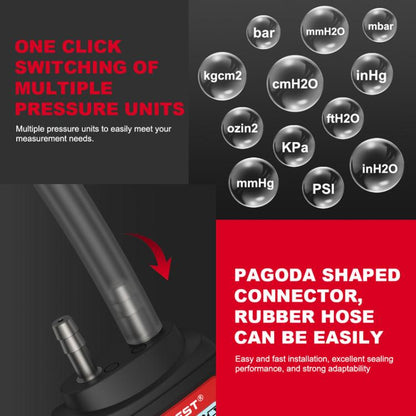 HABOTEST HT636 Highly Precision Differential Pressure Gauge Digital Micropressure Tester - Current & Voltage Tester by HABOTEST | Online Shopping UK | buy2fix