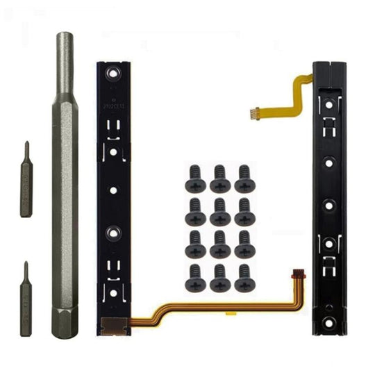 For Nintendo Switch Console 1pair Slide Rail With Tool Set NS Repair Parts(Black)