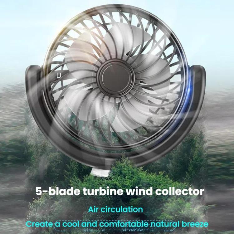 Car Brushless Motor Rear Headrest USB Double Head Fan(Black White) - Heating & Fans by buy2fix | Online Shopping UK | buy2fix