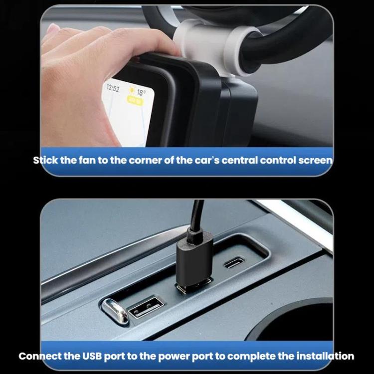 Car Three-way Folding Screen Corner Fan(Black White) - Heating & Fans by buy2fix | Online Shopping UK | buy2fix