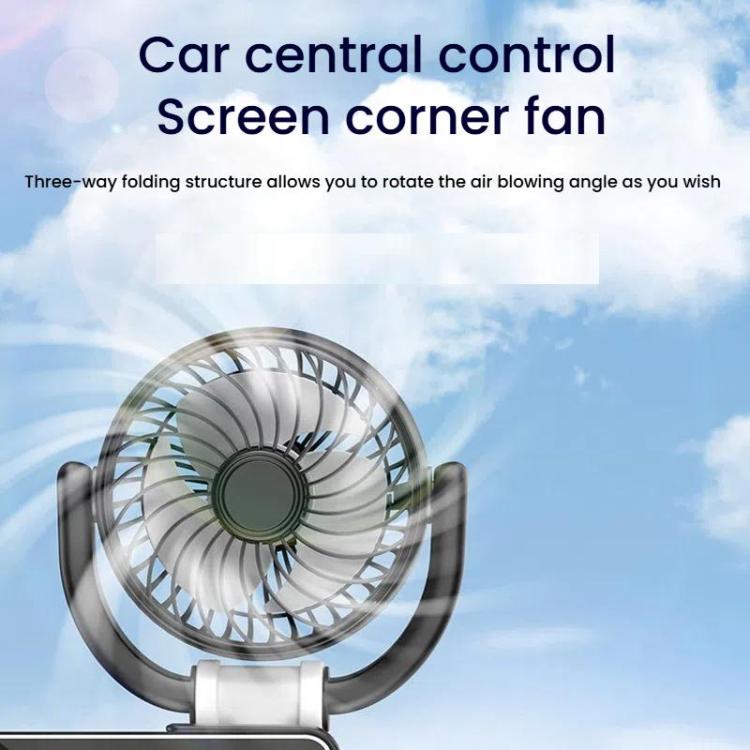 Car Three-way Folding Screen Corner Fan(Black White) - Heating & Fans by buy2fix | Online Shopping UK | buy2fix