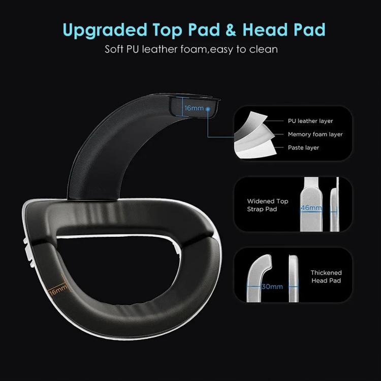 For Meta Quest 2 VR RGB Head Strap Adjustable Headband Built-in 8000 mAh Battery(Gaming White) - VR Accessories by buy2fix | Online Shopping UK | buy2fix