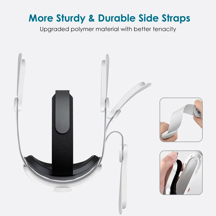 For Meta Quest 2 VR RGB Head Strap Adjustable Headband Built-in 8000 mAh Battery(Gaming White) - VR Accessories by buy2fix | Online Shopping UK | buy2fix