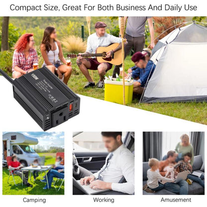 150W PD20W QC3.0 Fast Charging Car Inverter Car Cigarette Lighter Power Supply Adapter(US Plug) - Modified Square Wave by buy2fix | Online Shopping UK | buy2fix