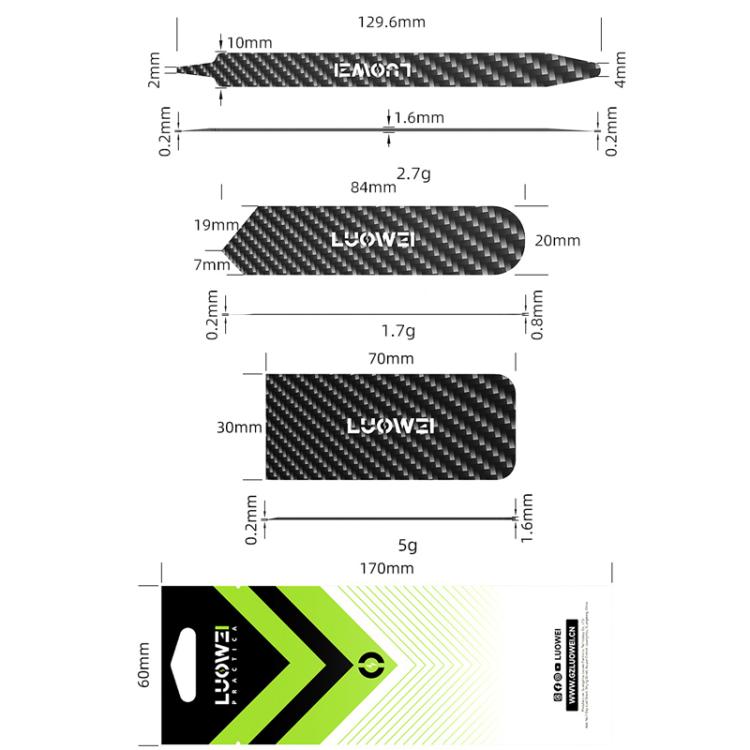 LUOWEI 3pcs /Set Carbon Fiber Plastic Pry Stick Anti-static Multi-purpose Disassembly Bar - Crowbar by LUOWEI | Online Shopping UK | buy2fix