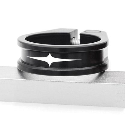 Mountain Road Bicycle Aluminum Locking Seatpost Clamps Seatpost Clamp Ring Fittings(31.8mm Black) - Pipe clamps by buy2fix | Online Shopping UK | buy2fix