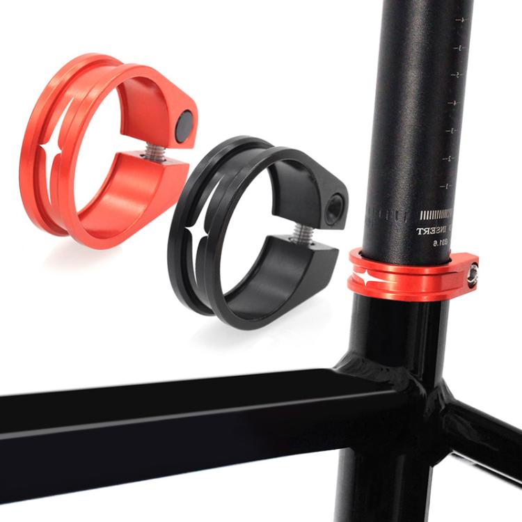 Mountain Road Bicycle Aluminum Locking Seatpost Clamps Seatpost Clamp Ring Fittings(31.8mm Black) - Pipe clamps by buy2fix | Online Shopping UK | buy2fix