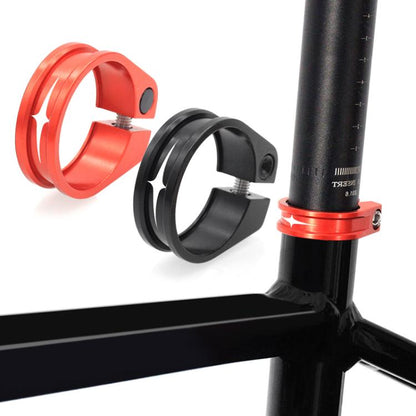 Mountain Road Bicycle Aluminum Locking Seatpost Clamps Seatpost Clamp Ring Fittings(31.8mm Black) - Pipe clamps by buy2fix | Online Shopping UK | buy2fix
