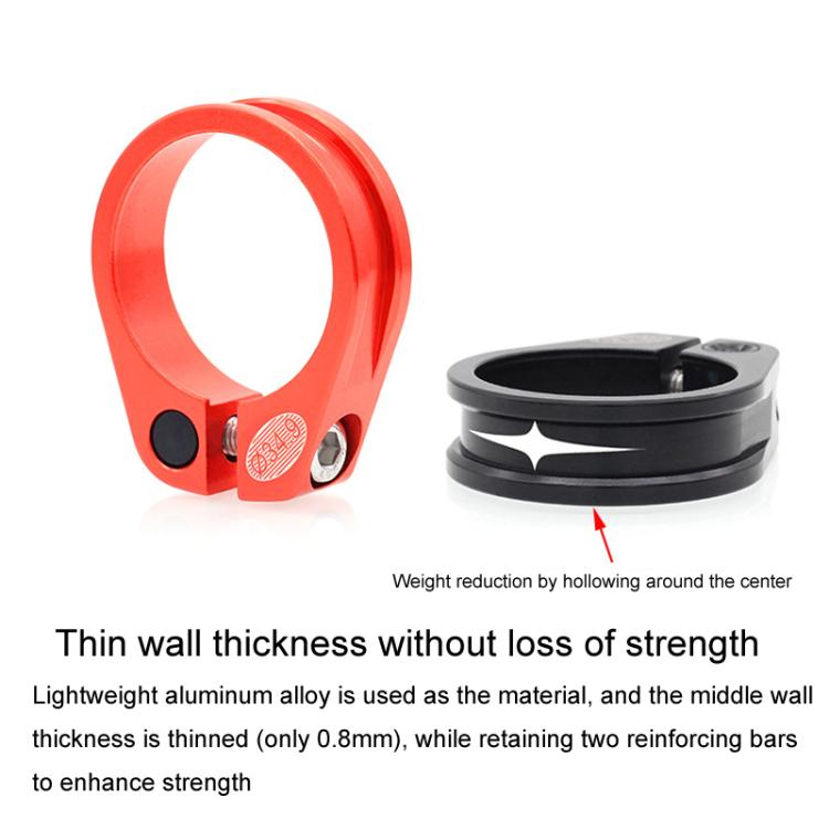 Mountain Road Bicycle Aluminum Locking Seatpost Clamps Seatpost Clamp Ring Fittings(31.8mm Red) - Pipe clamps by buy2fix | Online Shopping UK | buy2fix