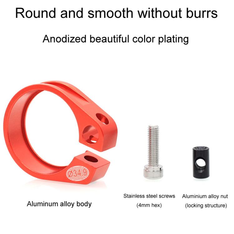 Mountain Road Bicycle Aluminum Locking Seatpost Clamps Seatpost Clamp Ring Fittings(34.9mm Black) - Pipe clamps by buy2fix | Online Shopping UK | buy2fix