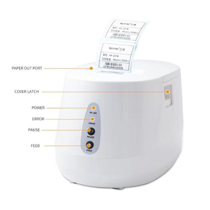 Xprinter XP-237B Barcode QR Code Supermarket Receipt Label Thermal Printer, Spec: USB+BT(EU Plug) - Receipt Printers by Xprinter | Online Shopping UK | buy2fix