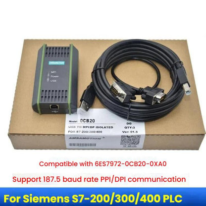AMSAMOTION USB-MPI Programming Cable For Siemens S7-200/300/400PLC / 6ES7972-0CB20-0XA0 2.5m - Others by AMSAMOTION | Online Shopping UK | buy2fix