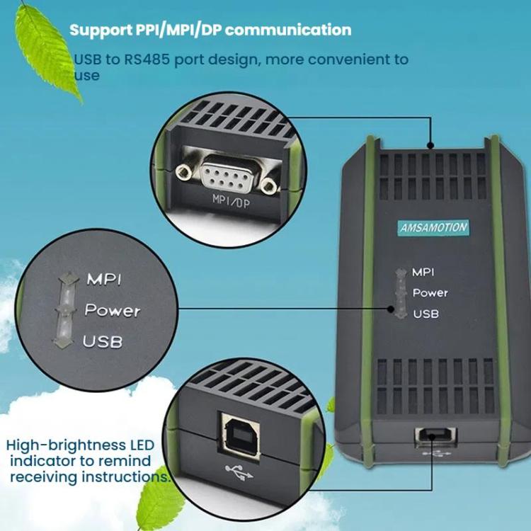 AMSAMOTION USB-MPI Programming Cable For Siemens S7-200/300/400PLC / 6ES7972-0CB20-0XA0 Photoelectric Isolation 4.5m - Others by AMSAMOTION | Online Shopping UK | buy2fix