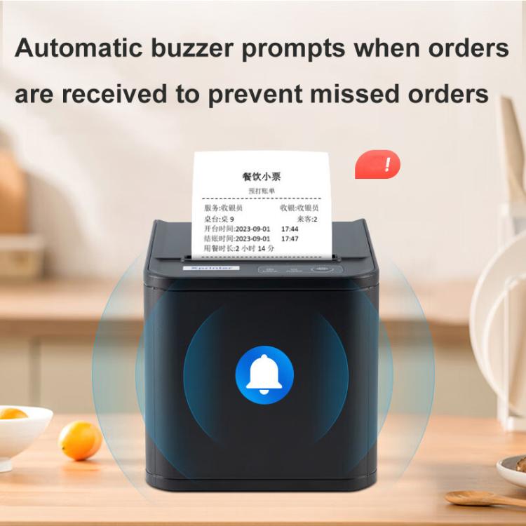 Xprinter XP-80T 80mm QR Code Supermarket Receipt Label Thermal Printer, Spec: USB+Lan(EU Plug) - Receipt Printers by Xprinter | Online Shopping UK | buy2fix