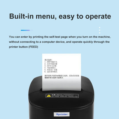 Xprinter XP-80T 80mm QR Code Supermarket Receipt Label Thermal Printer, Spec: USB+Lan(EU Plug) - Receipt Printers by Xprinter | Online Shopping UK | buy2fix