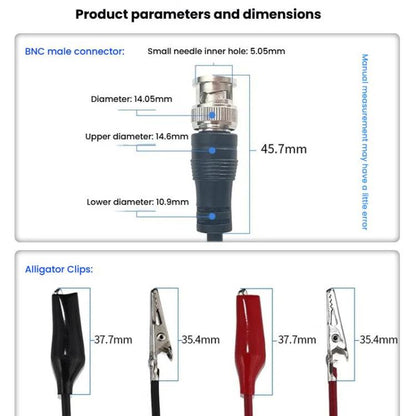 BNC Male To 2 Crocodile Clip Oscilloscope Probe Cable Q9 Signal Test Cable, Length: 0.5m - Other Tester Tool by buy2fix | Online Shopping UK | buy2fix