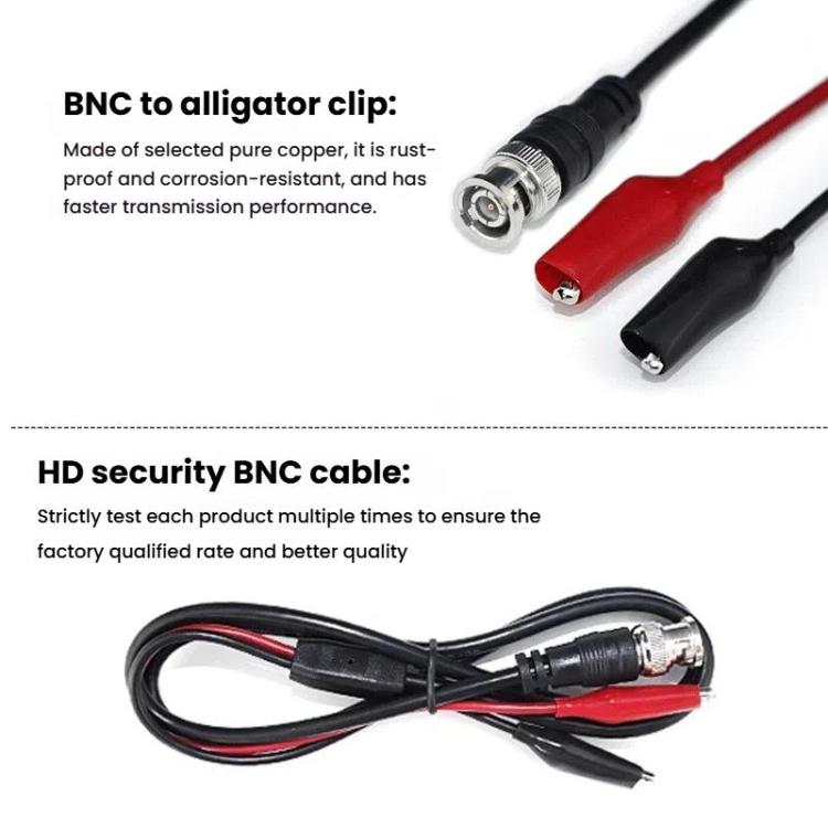 BNC Male To 2 Crocodile Clip Oscilloscope Probe Cable Q9 Signal Test Cable, Length: 1.5m - Other Tester Tool by buy2fix | Online Shopping UK | buy2fix