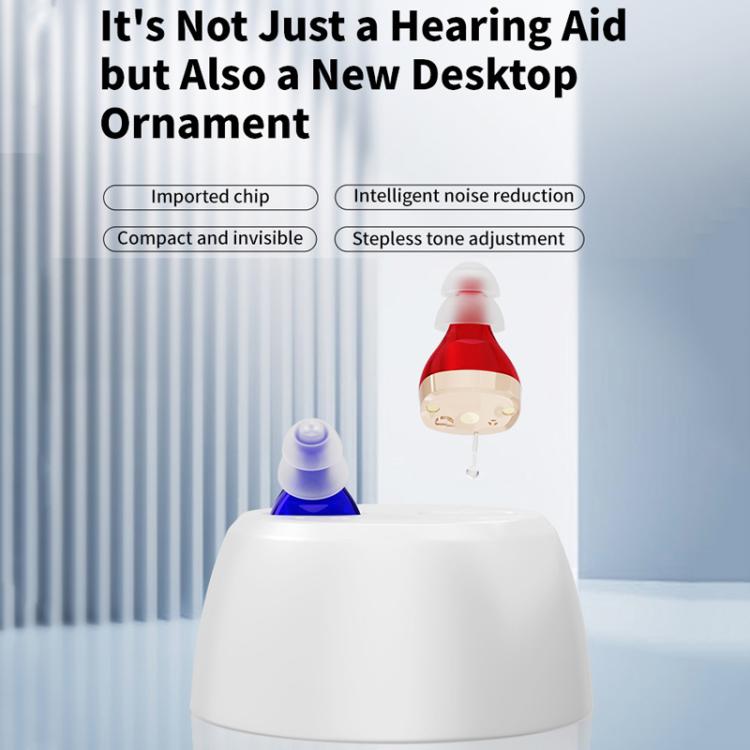 Portable Mini CIC Hearing Aid Invisible Rechargeable Sound Amplifier Collector(Red Blue Pairing) - Hearing Aids by buy2fix | Online Shopping UK | buy2fix