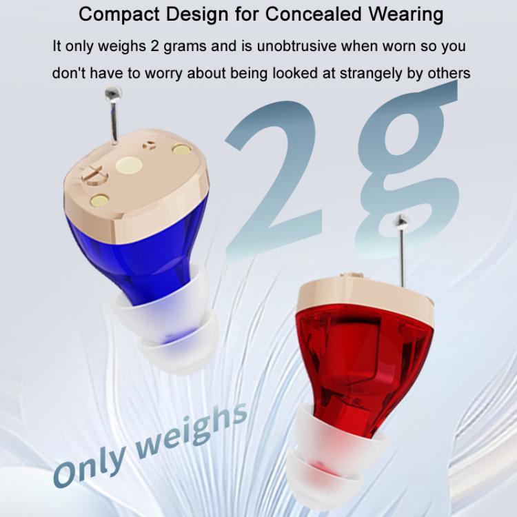 Portable Mini CIC Hearing Aid Invisible Rechargeable Sound Amplifier Collector(Red Blue Pairing) - Hearing Aids by buy2fix | Online Shopping UK | buy2fix